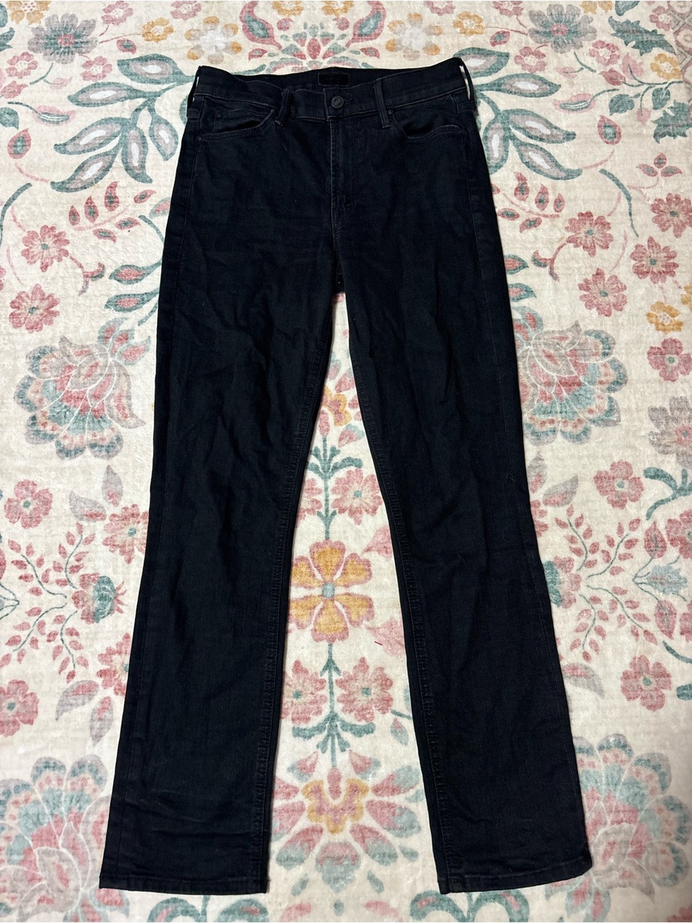MOTHER mid rise dazzler ankle Black Straight-Leg Women's Jeans